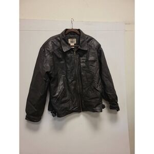 City Streets Leather Jacket Mens XLT Extra Tall Black Motorcycle Outerwear Coat